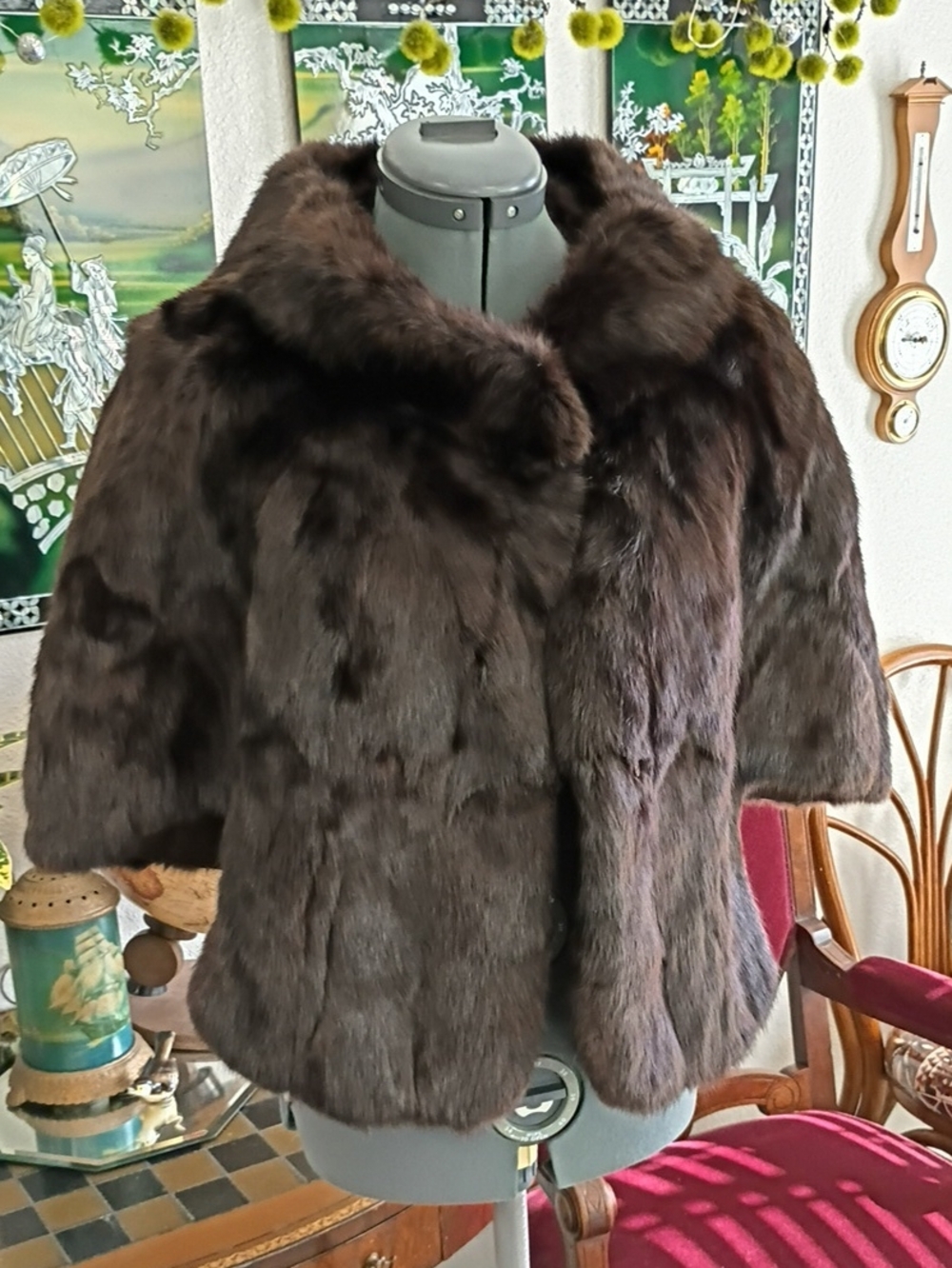 1950s Brown Fur Shawl